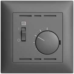Thermostat d'ambiance ENC EDIZIOdue gris foncé, avec interrupteur
