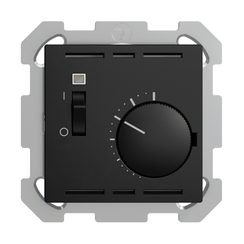 Thermostat d'ambiance ENC EDIZIOdue noir avec interrupteur