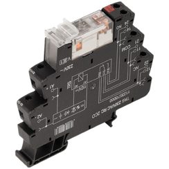 Interface relais TERMSERIES TRS 230VAC LED vert circuit RC 2C 250VAC 8A conn.vis
