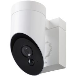 Caméra HD IP Somfy 130°, vision nocturne, sirène 110dB, IP54, blanc
