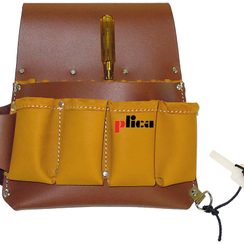 Sacoche à outils Plica en cuir sans ceinture, brun