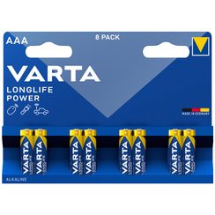 Batterie alcaline Varta Longlife Power AAA blister 8 pièces